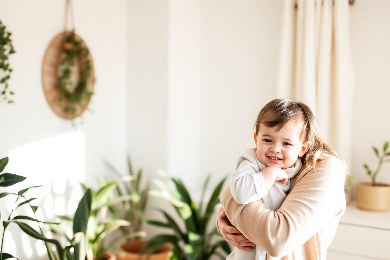 A mother and child enjoying a calm moment together